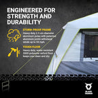 Turbo Heavy-Duty Camping Tent – Quick-Setup 4-Season Family Tent with Waterproof 150D Shell & Instant Frame – Choose Capacity (HD 300/HD 450) & Color