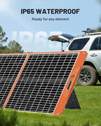 60W Portable Solar Panel Charger, 23.5% High Efficiency Foldable Solar Panels for Power Station, IP65 Waterproof Solar Charger with QC3.0 USB-A & USB-C Outputs for Outdoor Camping RV Trip