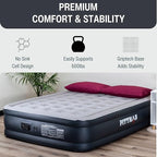 Pittman - Air Mattress Queen with Built in Pump - 18" Queen Air Mattress - Comfort Series Self Inflates & Deflates Fast - Easily Folds Away - Treat Your Guests to a Luxury Air Bed