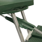 Picnic TIME Portable Folding Picnic Table with Seats for 4, Collapsible Aluminum Table with Benches & Umbrella Hole, Lightweight Foldable Table for Camping, Travel, Backyard, Tailgating | with Umbrella Hole