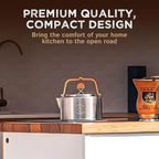 Living in a Bubble Premium 1L Camping Kettle with Strainer – Chef-Grade Stainless Steel – Compact Outdoor Cookware for Camping, Van Life, & Tiny Kitchens