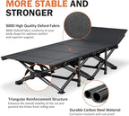 ATORPOK Camping Cot for Adults with Cushion Comfortable, Portable Folding Bed for Sleeping Supports 450 lbs (Gray)