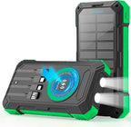 Solar Charger Power Bank 49800mAh Wireless Portable Phone Charger, 22.5W QC3.0 Fast Charging Built in 4 Cables with USB C 6 Outputs & 2 Inputs for All Cell Phone
