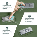Elegear CumbreX™ Self Inflating Sleeping Pad, Built-in Electric Pump 3.15" Ultra-Thick Memory Foam Camping Mattress with Pillow Sleeping Pad for Camping R-Value 9.5 Foam Camping Pad Army Green Single