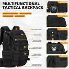 50L Military Tactical Backpack 3 Day Assault Pack Molle Daypack Hiking Backpack for Men and Women