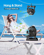 Rechargeable Solar Powered Fan,(30Hours Working) Solar Camping Fans & Led Lantern,8-inch Portable Fan with 7W Solar Panel, Battery Operated Powered Outdoor Tent Fans for Camping Essentials Accessories