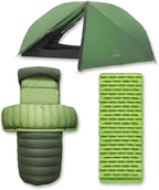 ATEPA Ultralight Backpacking Camping Gear Set – 4 Season 1-2 Person Tent, Down Sleeping Bag & 6 R-Value Insulated Sleeping Pad, Waterproof Lightweight Backpacking Sleep System for Hiking, Camping, Mou