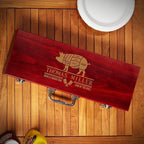 Personalized Outdoor Grill Accessories with Wood Box for Family Parties and Camping by HomeWetBar - Custom Barbecue Tools for Grilling