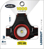 Police Security Lookout Headlamp - 1000 lumens - pivoting Base, Slide Focus —Perfect for Hands-Free Activities, Outdoor Adventures or Emergency situations - Comfort no-Slip Strap, 3 - Modes