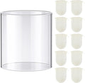 11 Pcs Propane Lantern Mantles with Glass Globe Replacement, Compatible with Coleman Fueled Lanterns, U Shape & Standard Replacement Propane Globe, Camp Lamp Mantle for Outdoor Camping