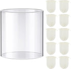 11 Pcs Propane Lantern Mantles with Glass Globe Replacement, Compatible with Coleman Fueled Lanterns, U Shape & Standard Replacement Propane Globe, Camp Lamp Mantle for Outdoor Camping