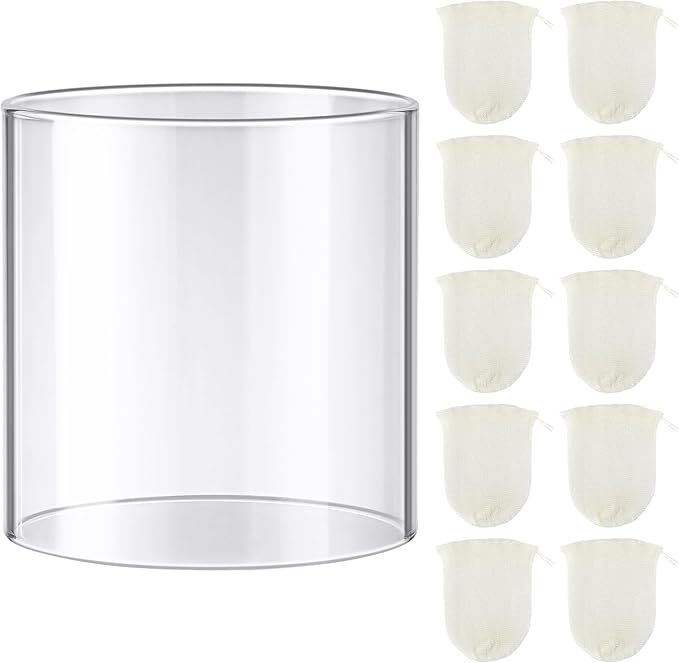 11 Pcs Propane Lantern Mantles with Glass Globe Replacement, Compatible with Coleman Fueled Lanterns, U Shape & Standard Replacement Propane Globe, Camp Lamp Mantle for Outdoor Camping