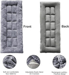 Thick Camping Sleeping Pad - Faux Rabbit Fur Ultra Soft & Non-Slip Sleeping Mat with Portable Roll up Camping Cot Pad for Travel Car Tent Guest Bed (75" x 28", Dark Grey)