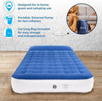 SoundAsleep Dream Series Big Kids Air Mattress with High Speed External Pump - Portable, Blow up Bed for Big Kids - Inflatable Air Mattress for Home and Camping