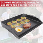 Nonstick Cast Iron Griddle for Gas Grill, 23" x 16" Universal Cooking Coating Flat Top Plate for Gas Stove Top 4 Burner Oven/Stove Top, Electric Grill