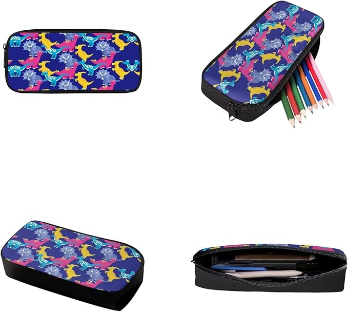 3 Pcs Cartoon Dinosaur Patterns Backpack, Matching Sturdy Lunch Bag and Large Capacity Pencil Case Set for Primary School Students, Lightweight Stylish Bag Set