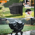 Grill Cover for Royal Gourmet CC1830FC Charcoal Grill Offset Smoker, 46inch Outdoor Heavy Duty BBQ Grill Cover Waterproof-46 L x 28" W x 48" H