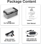 Alpicool Y19E Portable Fridge 12 Volt Car Refrigerator 21Quart Freezer for Fishing, Camping, RV, Truck, Boat-12/24V DC(Grey&Black)