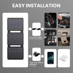 FlexSolar 28W 12V Portable Solar Panel Battery Charger Maintainer Kits Trickle Charger with Built-in Charge Controller, Cig Plug, Alligator Clips, O-Rings OBDII Connector for Car, Truck,Tractor, Boat