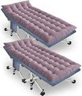 2-Pack Oversize Cot 79x18x32 Inch Extra Large Width XXL Camping Cot with Mattress Folding Cot Heavy Duty Comfortable Cots for Sleeping Guest Bed with Carry Bag Easy to Set-up for Home Indoor Outdoor