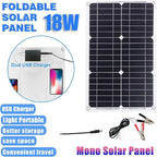 6000W Solar System Kit - 12V to 110V/220V Inverter, 18W Dual USB Solar Panel & 30A Charge Controller for RV, Camping, Off-Grid Outdoor Travel Power Supply (Yellow)