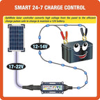 Optimate Solar Duo 10W, TM522-D1, 6-Step 12V / 12.8V 0.83A Weatherproof Solar Battery Saving Charger & maintainer