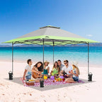 EAGLE PEAK 13x13 Straight Leg Pop Up Canopy Tent Instant Outdoor Canopy Easy Single Person Set up Folding Shelter w/Auto Extending Eaves 169 Square Feet of Shade (Gray)