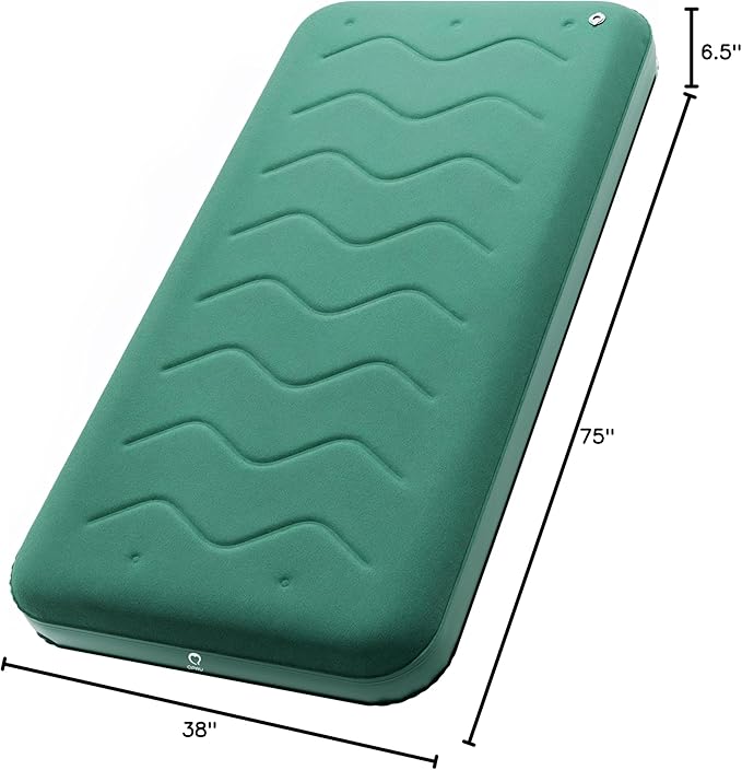 QPAU Twin Size Air Mattress Camping Pad – 9” Thick R8–10 Insulated Inflatable Mattress with Foam Comfort & Foot Pump, Twin Air Mattress for Camping, Road Trips, and Home Guests