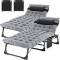 MOPHOTO Folding Chaise Lounge Chair 5-Position, Folding Cot, Heavy Duty Patio Chaise Lounges for Outside, Poolside, Beach, Lawn, Camping