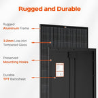 RICH SOLAR 200 Watt Black 12 Volt Moncrystalline Solar Panel High Efficiency Solar Module for RV Trailer Camper Marine Off Grid