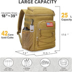 Tactical Backpack Cooler, 25L Cooler Backpack Insulated Leak-Proof, Heavy Duty Large Lunch Backpack, Waterproof Ice Chest Backpack for Men Women Adults Work Daytrip Camping Beach Hiking Accessories