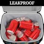 Leakproof Reusable Insulated Cooler Lunch Bag Summer Pineapple Pattern Picnic Lunch Box for Women Men Cooler Tote Office Work Camping Beach 24 Can 15L