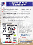 Below Zero Reusable Ice Packs for Coolers – Long Lasting Cooler Ice Pack Blocks, Leak-Proof Freezer Packs for Camping, Lunch Boxes & Travel