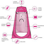Your Choice Pop Up Privacy Shower Tent, 3.9 x 3.9 x 6.2FT Portable Camping Changing Room, Instant Setup Outdoor Shelter with Silver Coating, Vent Window & Carry Bag for Beach, Hiking & RV | Portable, for Camping, Beach, Hiking, with Carry Bag, Quick Setup