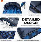 Cotton Flannel XXL Sleeping Bags for Adults Cold Weather Camping Sleeping Bag for Adults Kids Teens with Compression Sack,Camping Gear for Traveling,Hiking,Climbing,Outdoor,Indoor