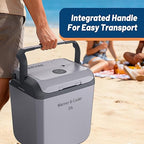 Garvee 32 QT (30 L) Electric Cooler & Warmer with Handle, Portable Car Refrigerator, 12V Car Cooler, 110V AC Home Power Cord, Plug In Coolers, Car fridge for Vehicle, Truck, Travel, Camping, Gray