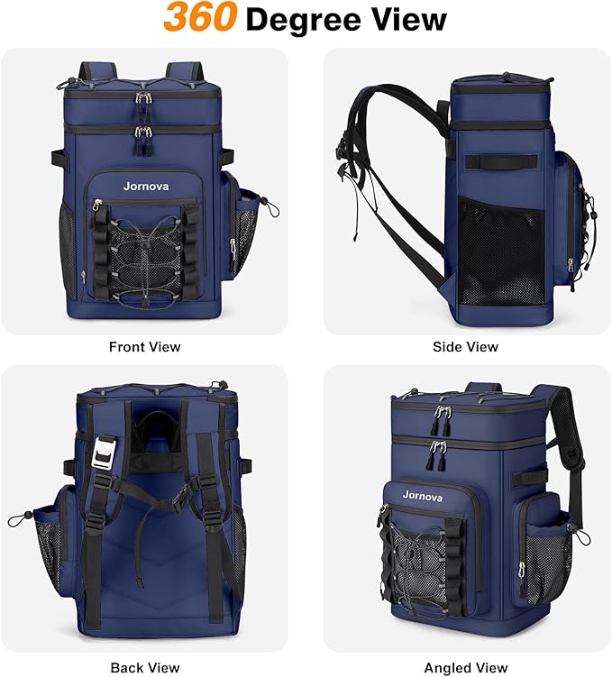 Insulated Cooler Backpack, 40L Leakproof Backpack with Double Compartments for Men & Women, Large Lunch Cooler for Camping, Beach, Travel, Picnic, Up to 48 Cans