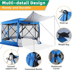 COBIZI 12x12FT Pop Up Gazebo Screen Tent Screen House for Camping, Screen Room with Mosquito Netting, Hub Tent Instant Screened Canopy with Carrying Bag and Ground Stakes, Blue