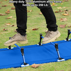 Kids Camping Cot and Toddler Travel Bed | Lightweight and Compact Cots for Sleeping | Portable Folding Cot for Toddler, Kids, Youth and Even Adults (Blue, 63" x 23.5")