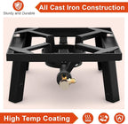 Nelyrho Propane Outdoor Stove, High Pressure Single Propane Burner, 153,000 BTU, Adjustable Height, 0-30 PSI, Heavy-Duty Cast Iron for Outdoor Cooking, Camping, Turkey Frying & Brewing