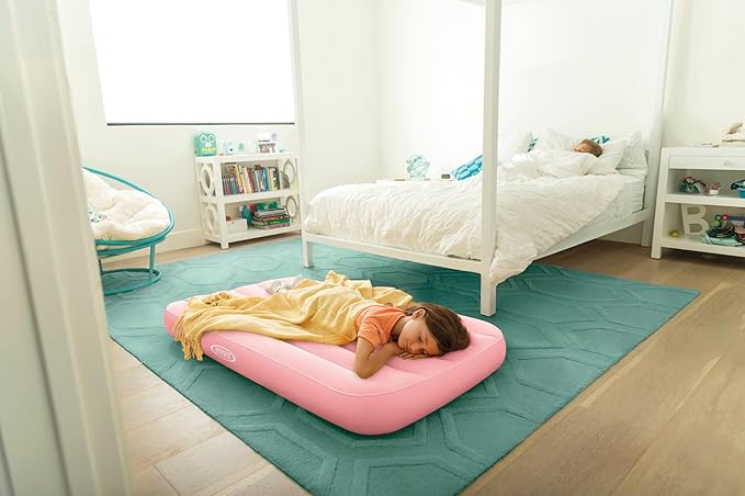 Intex 66803EP Cozy Kidz Inflatable Airbed: Fiber-Tech – Velvety Soft Surface – Carry Bag Included-– Color May Vary-– 34.5" x 62" x 7",(Pack of 6)