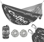 Coffee Bar Finely Home Camping Hammock Single Portable Hammocks 330 lbs Capacity with 2 Tree Straps and Attached Carry Bag,Perfect for Outdoor,Indoor,Beach,Camping,Travel
