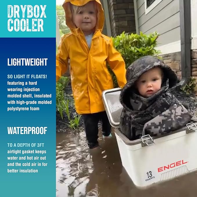 Engel 19qt Leak-Proof, Air Tight, Drybox Cooler and Small Hard Shell Lunchbox for Men and Women
