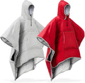 Preboun Thermal Poncho Wearable Hooded Blanket Winter Poncho Wearable Sleeping Bag Water Resistant Windproof for Men Women