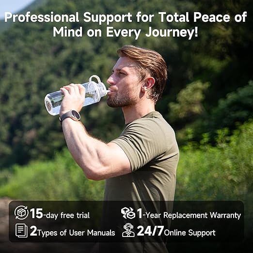 Portable Electric Water Filter - 0.01 Micron Outdoor Camping Water Purifier for Hiking, Camping Water Filtration System Survival,Travel and Emergency-Green
