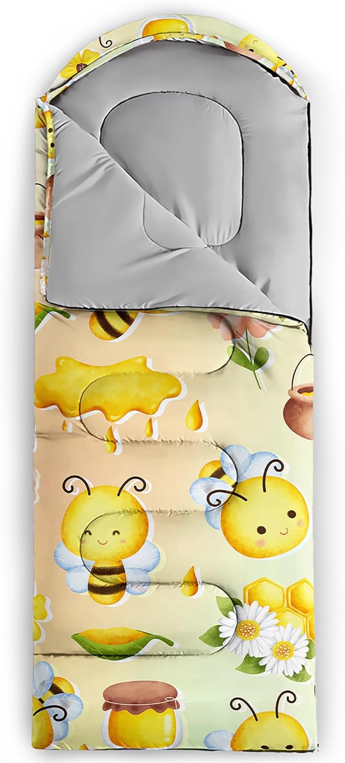 QOOMO Axolotl Cute Camping Sleeping Bags,3 Season Warm & Cool Weather,Lightweight,Waterproof Sleeping Bags for Adults & Kids,Traveling,and Outdoors