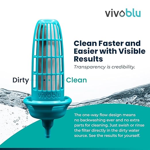 VivoBlu Core Family Filter Emergency Water Filtration System: Gravity Water Filter for Camping, Backpacking, and Hiking - Travel Filter for Purification Outdoors or in Emergencies