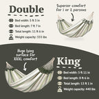 LA SIESTA Brisa Classic Hammock, Handmade, Weather-Resistant, Tear-Resistant Hammock for Indoor & Outdoor Relaxation, Size-King - Cedar