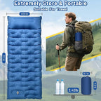 Camping Sleeping Pad, Extra Thick 6 Inch Camping Mat with Pillow Built-in Foot Pump Ultralight Inflatable Sleeping Pads Compact for Hiking Backpacking Camping Traveling Tent, Portable Sleeping Mat