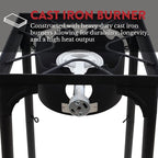 GasOne Propane Single Burner Camp Stove with High Temp Paint & Red QCC Steel Braided Regulator with Height Adjustable Leg